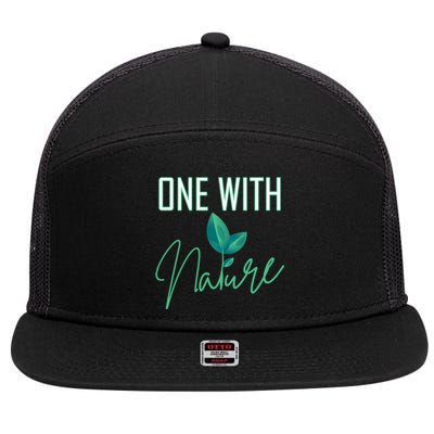 One With Nature And Climate Change Gift 7 Panel Mesh Trucker Snapback Hat