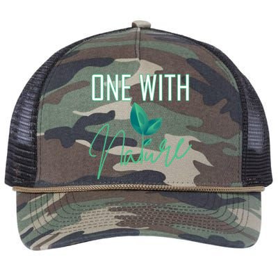 One With Nature And Climate Change Gift Retro Rope Trucker Hat Cap