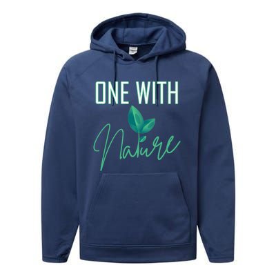 One With Nature And Climate Change Gift Performance Fleece Hoodie