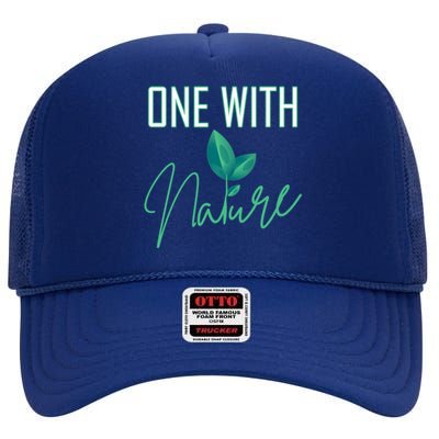 One With Nature And Climate Change Gift High Crown Mesh Back Trucker Hat