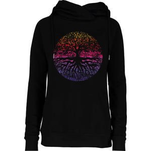 Outdoor Wildlife Nature Tree Leaves Forest Womens Funnel Neck Pullover Hood