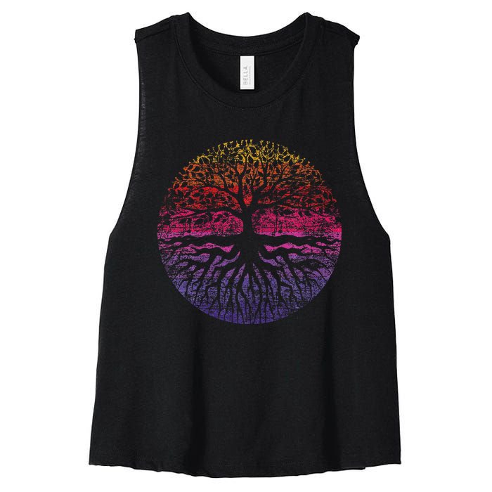 Outdoor Wildlife Nature Tree Leaves Forest Women's Racerback Cropped Tank