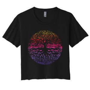 Outdoor Wildlife Nature Tree Leaves Forest Women's Crop Top Tee