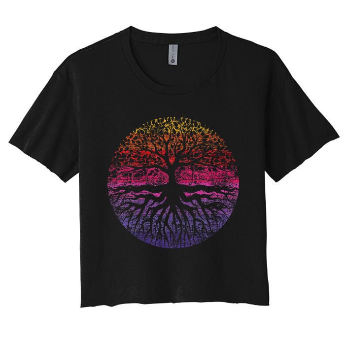 Outdoor Wildlife Nature Tree Leaves Forest Women's Crop Top Tee