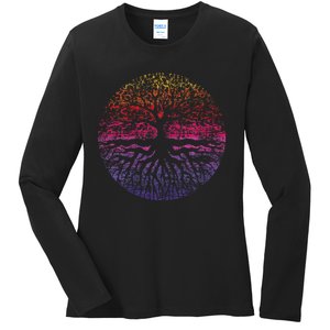 Outdoor Wildlife Nature Tree Leaves Forest Ladies Long Sleeve Shirt