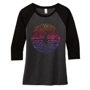 Outdoor Wildlife Nature Tree Leaves Forest Women's Tri-Blend 3/4-Sleeve Raglan Shirt