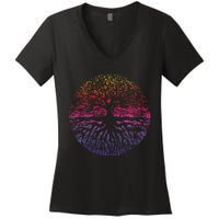 Outdoor Wildlife Nature Tree Leaves Forest Women's V-Neck T-Shirt