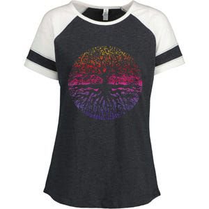 Outdoor Wildlife Nature Tree Leaves Forest Enza Ladies Jersey Colorblock Tee