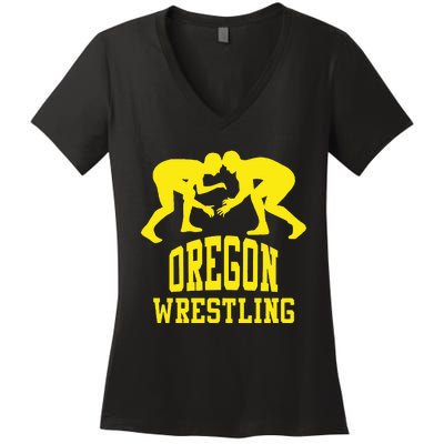 Oregon Wrestling Women's V-Neck T-Shirt