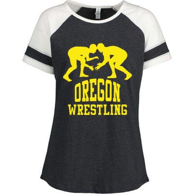 Oregon Wrestling Enza Ladies Jersey Colorblock Tee