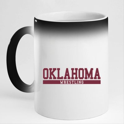 Oklahoma Wrestling 11oz Black Color Changing Mug