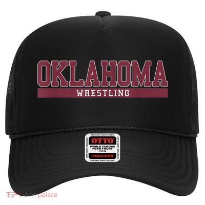 Oklahoma Wrestling High Crown Mesh Back Trucker Hat