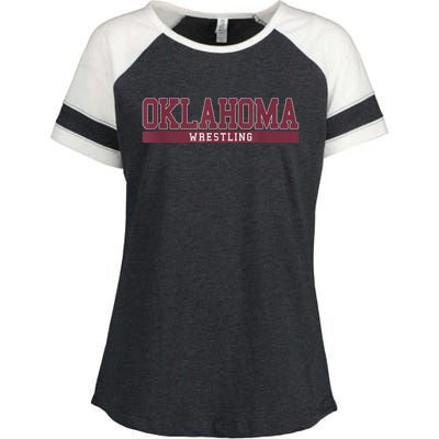 Oklahoma Wrestling Enza Ladies Jersey Colorblock Tee