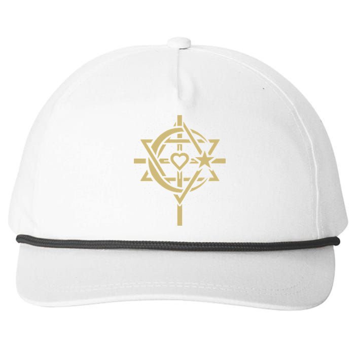 ONE WORLD ONE HUMANITY Interfaith LOVE is THE CENTER Snapback Five-Panel Rope Hat