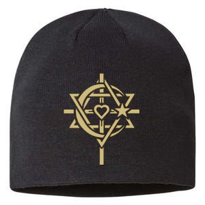 ONE WORLD ONE HUMANITY Interfaith LOVE is THE CENTER Sustainable Beanie