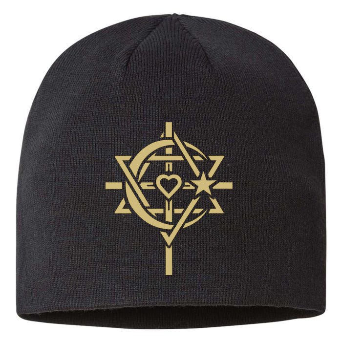 ONE WORLD ONE HUMANITY Interfaith LOVE is THE CENTER Sustainable Beanie