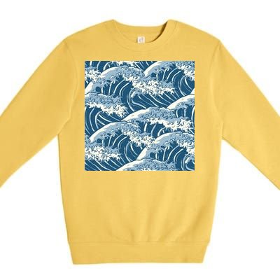 Ocean Wave Pattern Premium Crewneck Sweatshirt