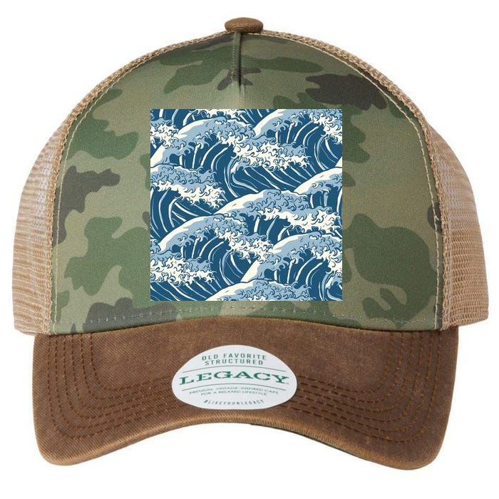 Ocean Wave Pattern Legacy Tie Dye Trucker Hat