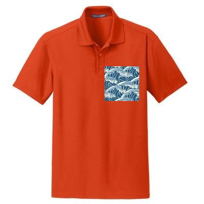 Ocean Wave Pattern Dry Zone Grid Polo