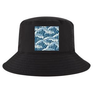 Ocean Wave Pattern Cool Comfort Performance Bucket Hat