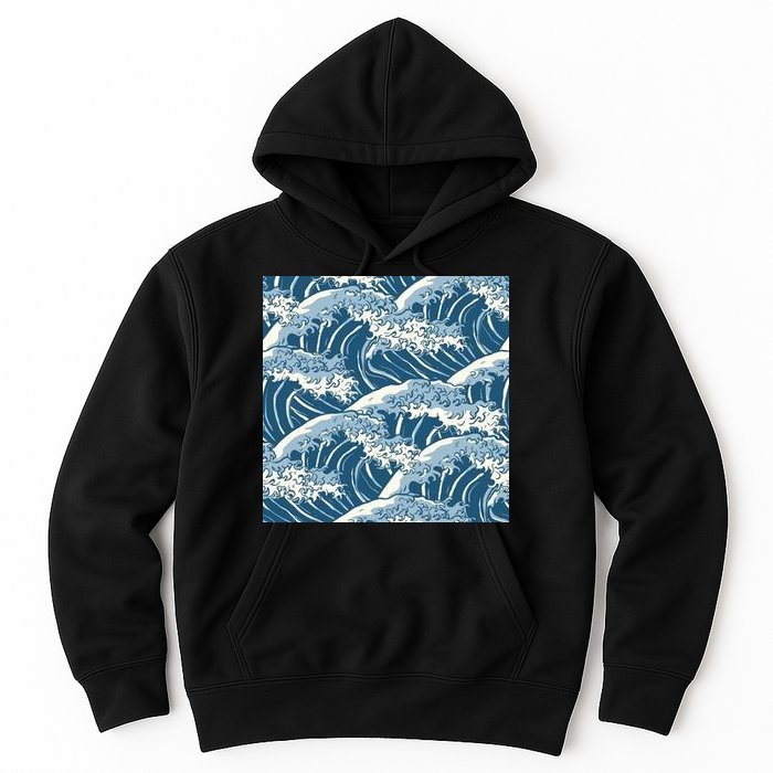 Ocean Wave Pattern Hoodie