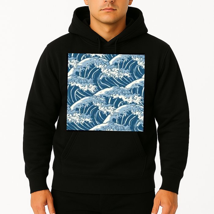 Ocean Wave Pattern Hoodie