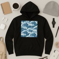 Ocean Wave Pattern Hoodie
