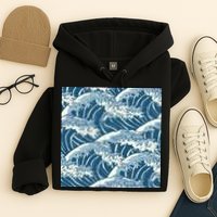 Ocean Wave Pattern Hoodie