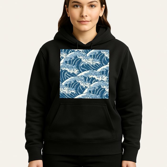 Ocean Wave Pattern Hoodie