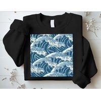 Ocean Wave Pattern Sweatshirt