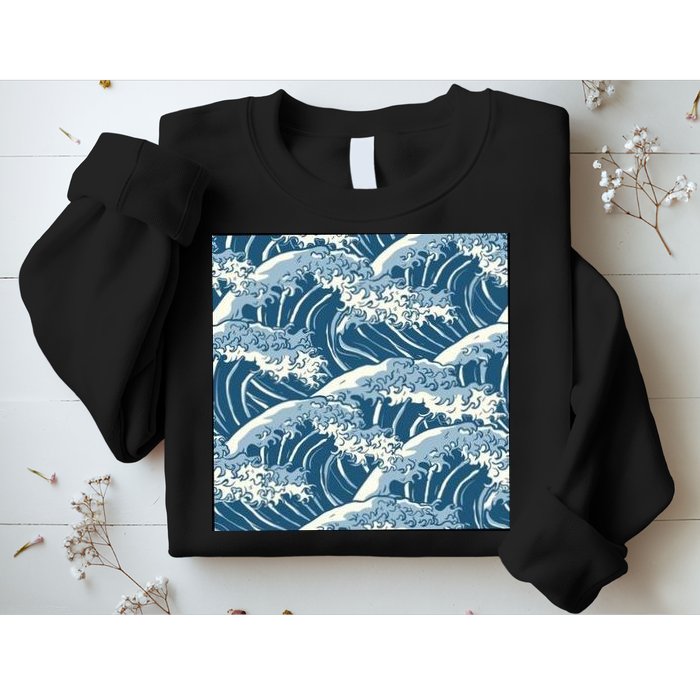 Ocean Wave Pattern Sweatshirt