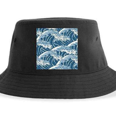 Ocean Wave Pattern Sustainable Bucket Hat