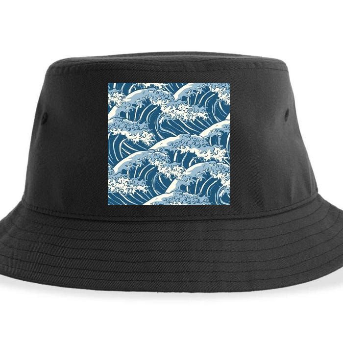 Ocean Wave Pattern Sustainable Bucket Hat