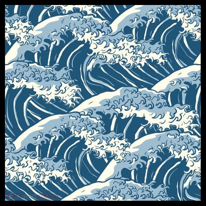 Ocean Wave Pattern Button