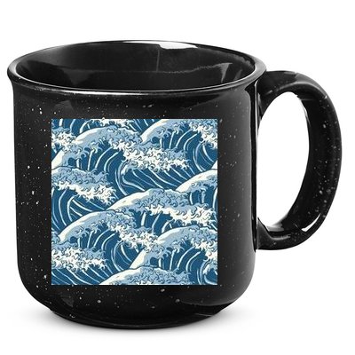 Ocean Wave Pattern 15oz Campfire Ceramic Mug
