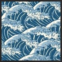 Ocean Wave Pattern 15oz Campfire Ceramic Mug