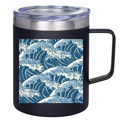 Ocean Wave Pattern 12oz Stainless Steel Coffee Mug