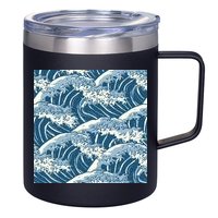 Ocean Wave Pattern 12oz Stainless Steel Coffee Mug
