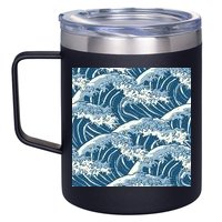 Ocean Wave Pattern 12oz Stainless Steel Coffee Mug