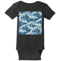 Ocean Wave Pattern Baby Bodysuit