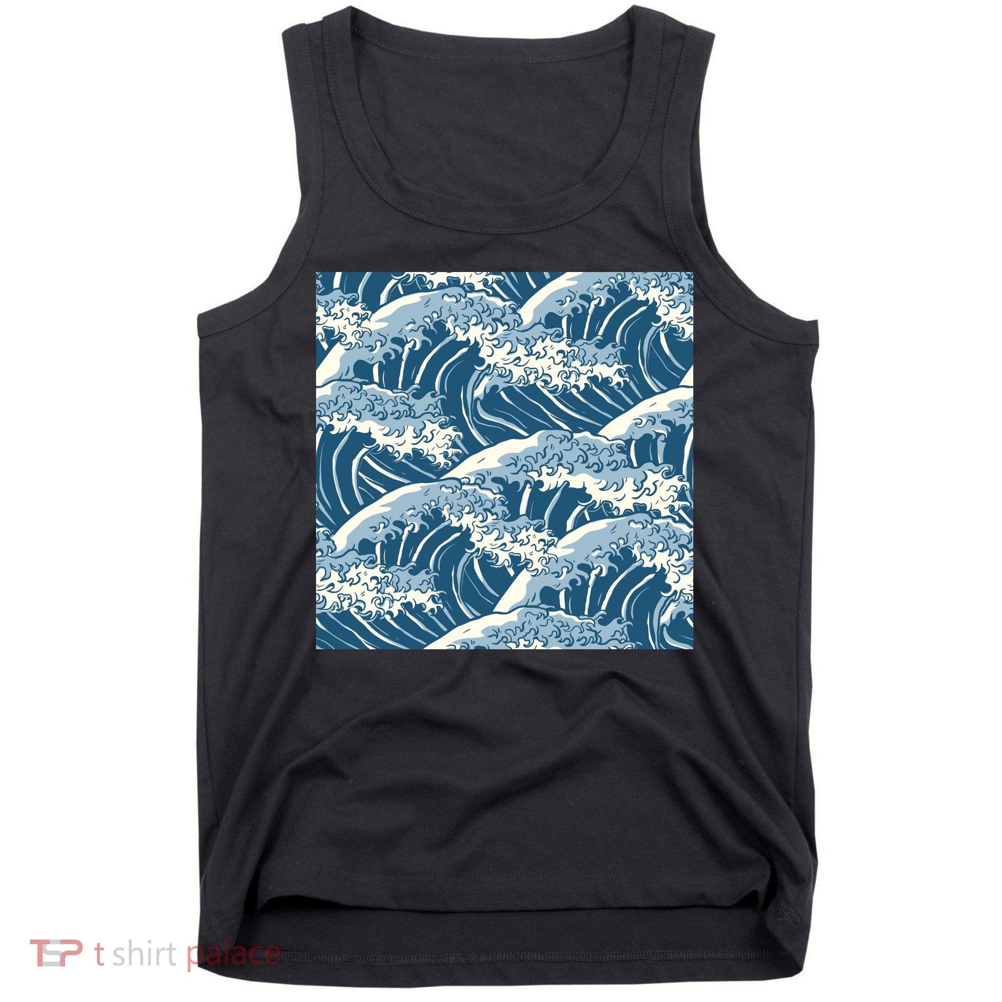 Ocean Wave Pattern Tank Top