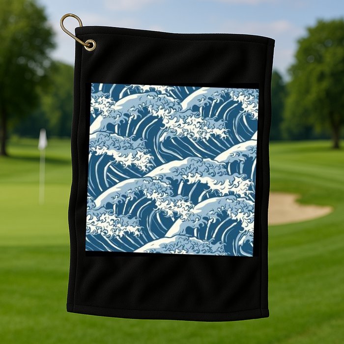 Ocean Wave Pattern Golf Towel