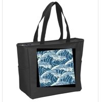 Ocean Wave Pattern Zip Tote Bag