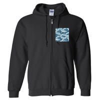 Ocean Wave Pattern Full Zip Hoodie