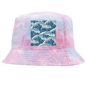 Ocean Wave Pattern Tie-Dyed Bucket Hat