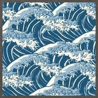Ocean Wave Pattern Cotton Canvas Backpack