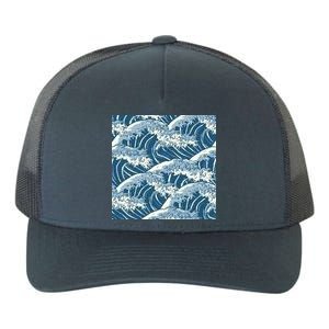 Ocean Wave Pattern Yupoong Adult 5-Panel Trucker Hat