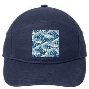 Ocean Wave Pattern 7-Panel Snapback Hat