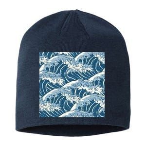 Ocean Wave Pattern Sustainable Beanie