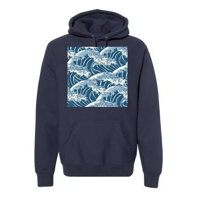 Ocean Wave Pattern Premium Hoodie